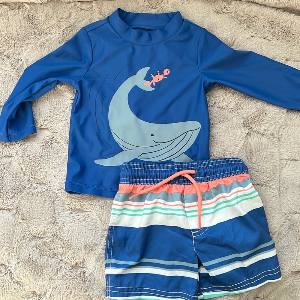 Rashguard and swim shorts